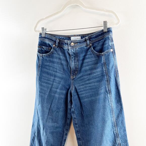 LOFT High Waisted Dark Wash Ankle Denim The Barrel Jeans Blue 6 / 28 - Picture 5 of 11